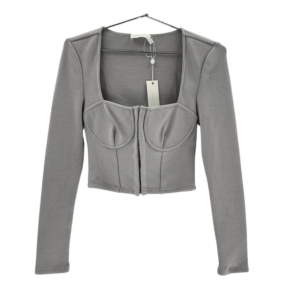 Simkhai Structured Gray Elle Bustier Top Size M